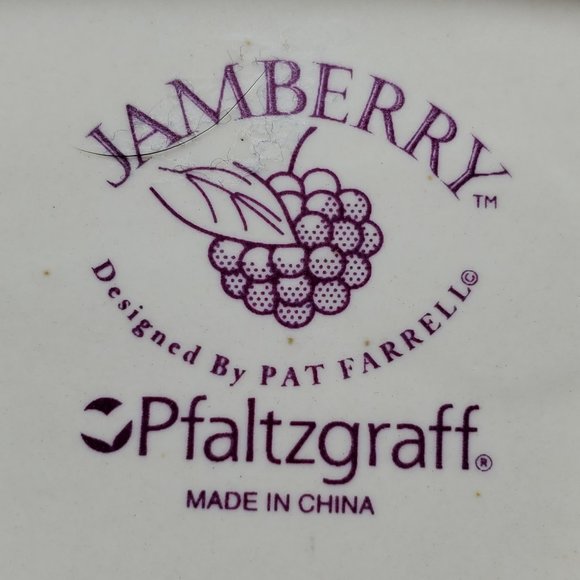 Pfaltzgraff Jamberry Napkin Holder Pat Farrell Basketweave Grapes Cherries - Picture 6 of 6